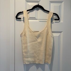 AYR Cream “The Daybed” Ribbed Knit Top - Small